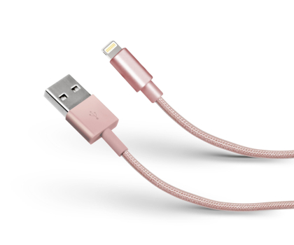 Kabel SBS Kabel USB-Lightning MFI SBS  1m w otulinie Różowe złoto #